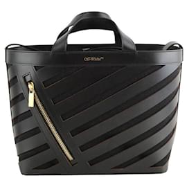 Off White-Sac à bandoulière en cuir-Noir