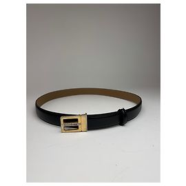 Vintage Yves Saint Laurent Leather Belt black Black