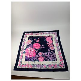 Cachecol de seda vintage da Dior roxo marinho Rosa