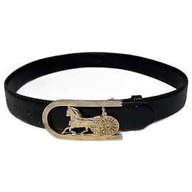 Céline Vintage Celine Leather belt Black Brown