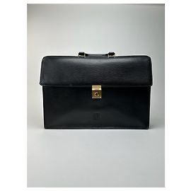 Vintage Loewe Madrid Leather briefcase black Black