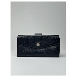 Givenchy-Vintage Givenchy Ostrich leather wallet black-Black