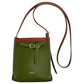 Autre Marque-Oroton Tan Leather Margot Mini Bucket Bag-Brown