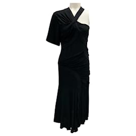 Stella Mc Cartney-Stella McCartney Black One Shoulder Jersey Cocktail Dress-Black