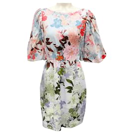Autre Marque-Cara Cara Japanese Floral Blue Bonnie Dress-Blue