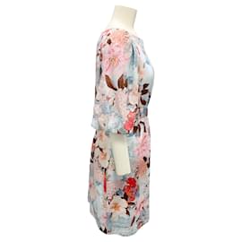Autre Marque-Cara Cara Japanese Floral Blue Bonnie Dress-Blue