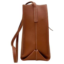 Autre Marque-Oroton Tan Leather Margot Bucket Bag-Brown