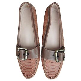 Mocasines Paraboot de Cuero Marrón Claro Efecto Reptil Marrón claro