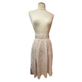 Autre Marque Gonna lunga a righe in cotone Thierry Colson Beige Bianco Bianco Beige