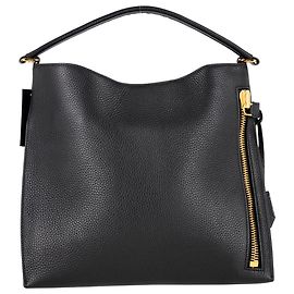 Tom Ford Alix Hobo en cuir grainé noir Noir