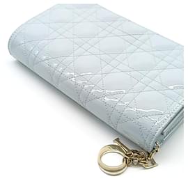 Christian Dior-Sac croisé à chaîne Cannage en cuir verni Christian Dior-Bleu