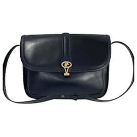 Gucci-Sac à épaule en cuir de veau Gucci Old Gucci-Bleu