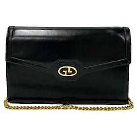 Gucci-Sac à épaule en cuir Gucci Old Gucci-Noir