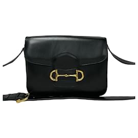 Céline-Sac à bandoulière en cuir Horsebit Celine-Noir