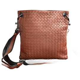 Bottega Veneta-Sac à bandoulière en cuir Intrecciato de Bottega Veneta-Marron