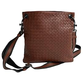Bottega Veneta-Sac à bandoulière en cuir Intrecciato de Bottega Veneta-Marron