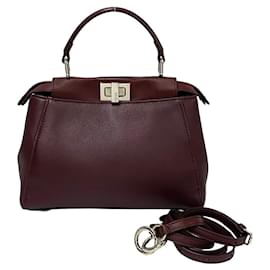 Fendi-Sac en cuir Fendi Peekaboo 2way-Marron