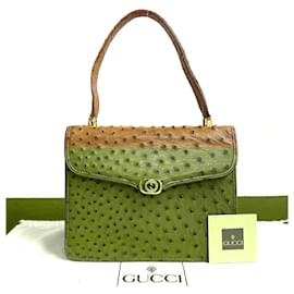 Gucci-Sac à main en autruche Gucci Old Gucci-Marron