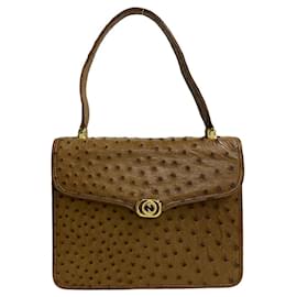 Gucci-Sac à main en autruche Gucci Old Gucci-Marron