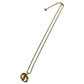 Christian Dior-Christian Dior CD Logo Necklace-Golden,Metallic
