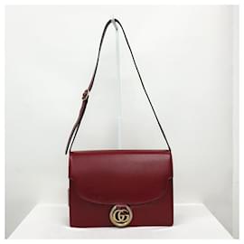 Gucci-Sac à bandoulière en cuir Gucci GG Ring-Rouge