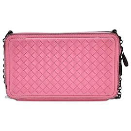 Bottega Veneta-Sac à caméra tissé Bottega Veneta-Rose