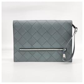 Bottega Veneta-Pochette en maille Bottega Veneta-Bleu