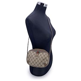 Gucci-Sac à bandoulière ovale Ophidia Web monogramme marron vintage-Marron