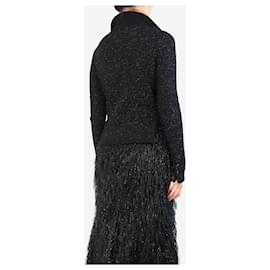 Chanel-Black lurex tweed jacket - size UK 10-Black