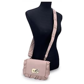 Valentino Garavani-Sac à bandoulière en cuir rose Red Valentino avec volants Rock.-Rose
