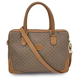 Gucci-Sac à main en toile monogramme beige vintage avec bandoulière-Beige