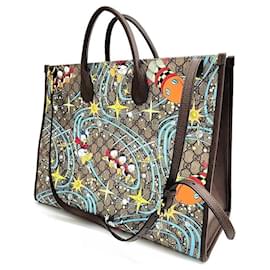 Gucci-Sac fourre-tout et sac à épaule Gucci X Disney Donald Duck-Marron