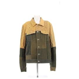 Marine Serre-Veste en denim jaune-Yellow