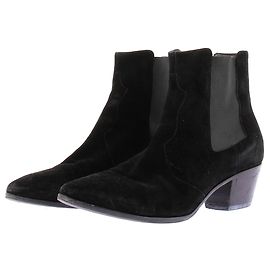 Botines Saint Laurent de ante negro Talla 40 Negro