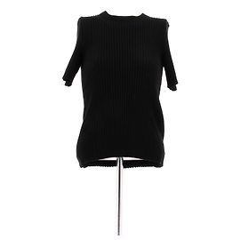 Paco Rabanne Schwarzes Rippenshirt Schwarz