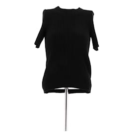 Paco Rabanne-Top noir côtelé-Black
