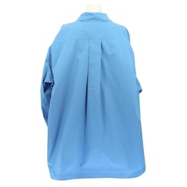 Attico-Oversized blue shirt-Blue