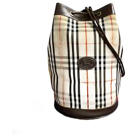 Burberry-Burberrys Shadow Horse Nova Check Canvas Leather Body Bag-Brown