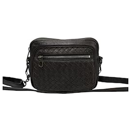 Bottega Veneta-Sac à bandoulière mini en cuir Intrecciato de Bottega Veneta-Marron