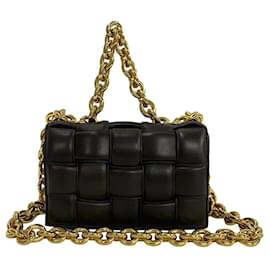 Bottega Veneta-Bottega Veneta Le Sac Bandoulière Padded Cassette en Cuir avec Chaîne-Marron