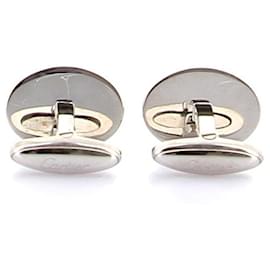 Cartier-Abotoaduras de prata maciça-Prata