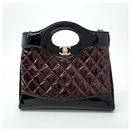Chanel-Sac Shopping Mini en Cuir Verni 31 de Chanel-Violet