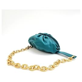 Bottega Veneta-Bottega Veneta Mini Pouch Chaîne Sac Croisé-Bleu