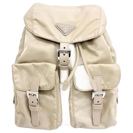 Prada Re-Nylon Two Pocket Backpack Brown
