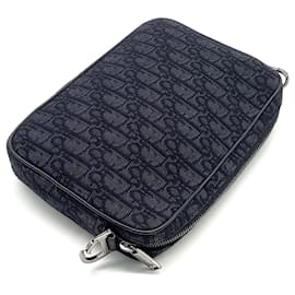 Christian Dior-Dior Homme Oblique Triple Pouch Messenger Bag-Black