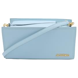 Jacquemus-Jacquemus Le Rectangle Shoulder Bag in Light Blue Leather-Blue,Light blue