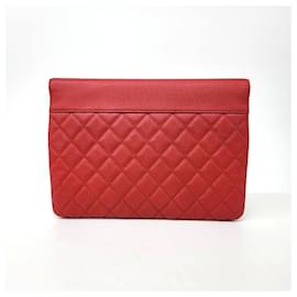 Chanel-Pochette Chanel Caviar Flap Nouvelle Moyenne-Rouge