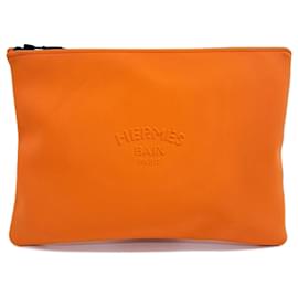 Hermès-Pochette en tissu HermèS-Orange