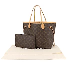 Louis Vuitton-Sac tote Monogram Neverfull MM de Louis Vuitton-Marron,Beige,Monogramme