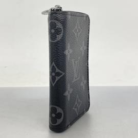 Louis Vuitton-Porte-monnaie zippé Monogram Eclipse Louis Vuitton-Marron,Noir
